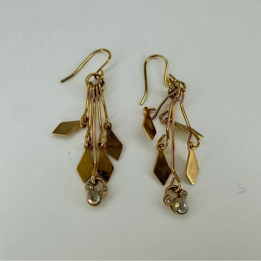 1.5” Mickey Gold-Tone Drop Pierced Disney Statement Earrings